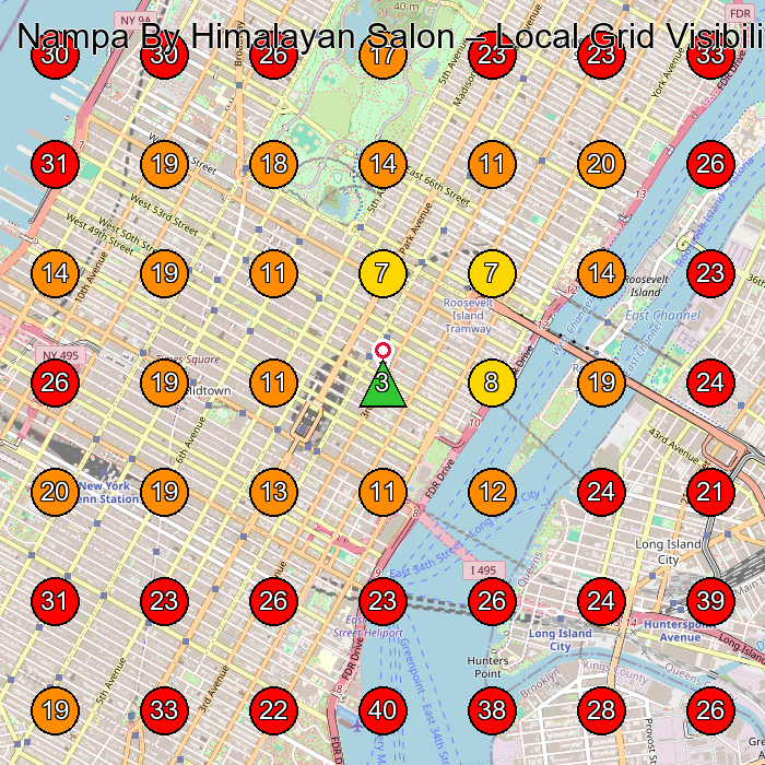 Nampa By Himalayan Salon GeoGrid visibility map for Beauty Salon in New York